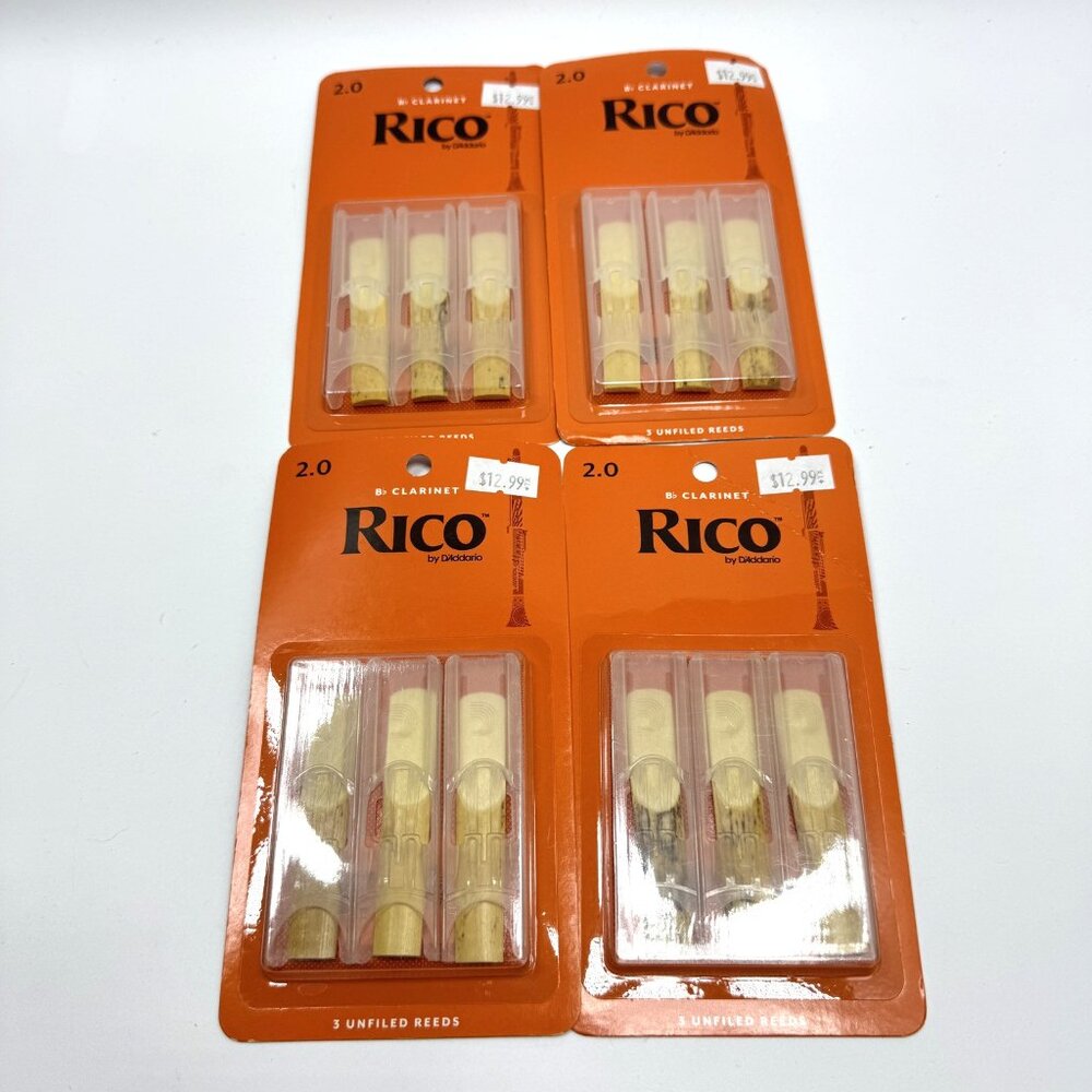 NEW Lot of Rico Bb Clarinet Reeds Strength‎ 2.0 RCA0320 D'Addario